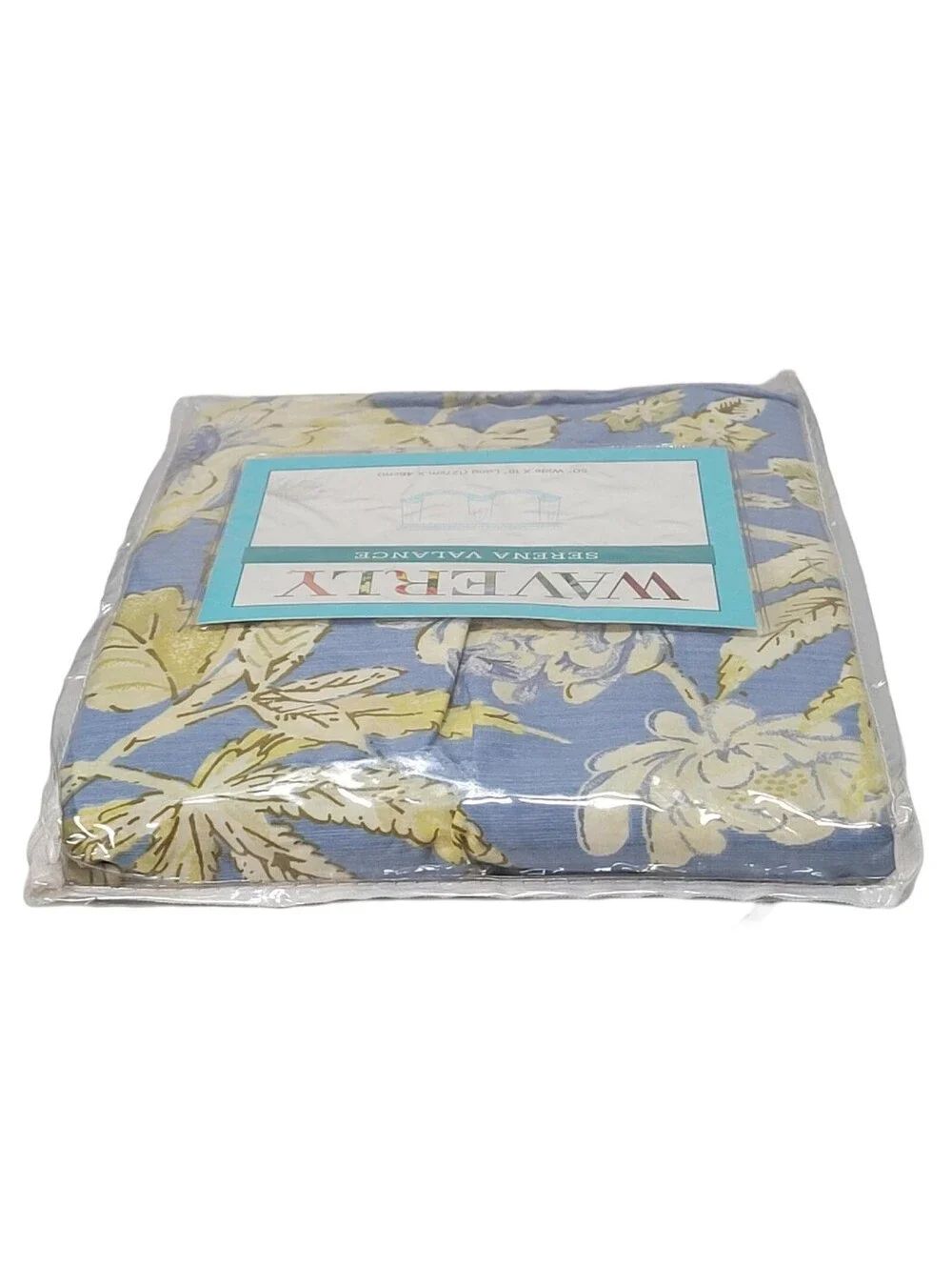 Waverly Augustine Chambray Serena Valance 50” X 18” Blue Floral